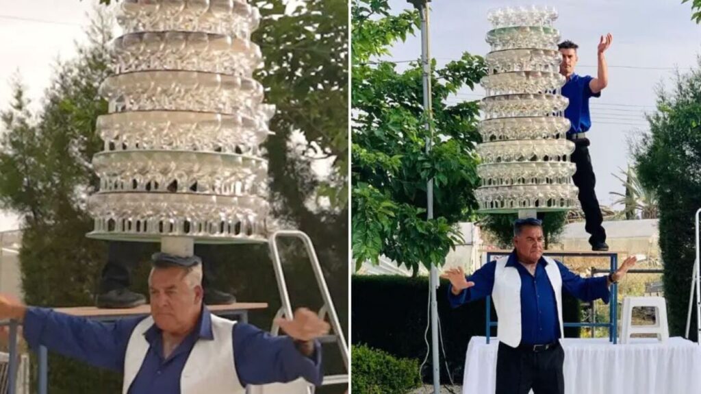 Κέρδισε ρεκόρ γκίνες χορεύοντας με ποτήρια στο κεφάλι