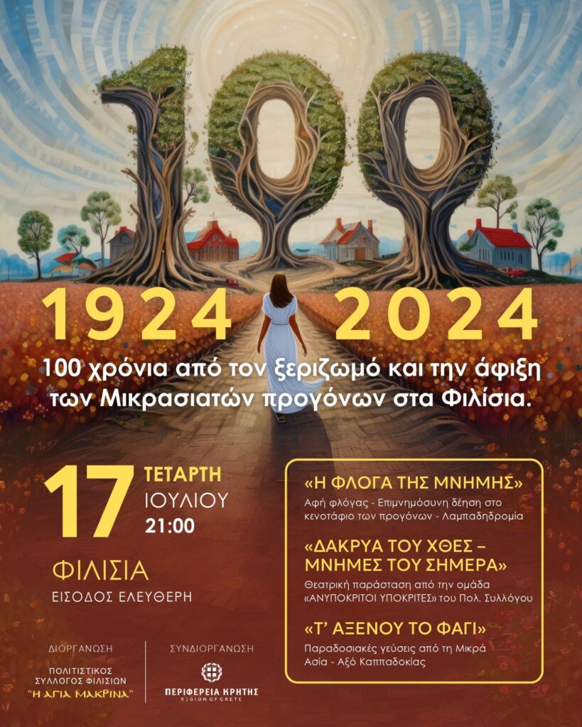 Εκδηλώσεις για τα 100 χρόνια από τον ξεριζωμό των Μικρασιατών