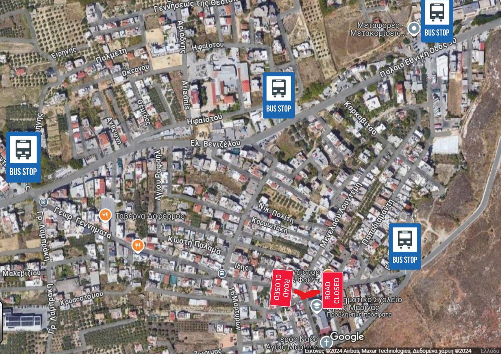 Διακοπή κυκλοφορίας στην πλατεία Αγίας Μαρίνας λόγω των εργασιών ανάπλασης