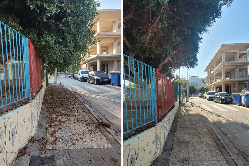 Καλλωπισμός και συντήρηση των χώρων πρασίνου σε όλα τα σχολεία από την Υπηρεσία Πρασίνου του Δήμου Ηρακλείου