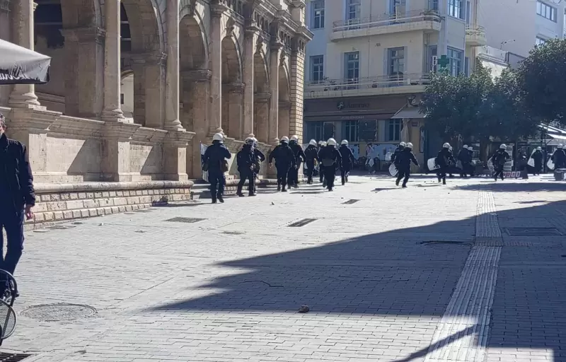 Μικρής έντασης επεισόδια μετά το συλλαλητήριο στο Ηράκλειο – Τα ΜΑΤ έκαναν χρήση χημικών