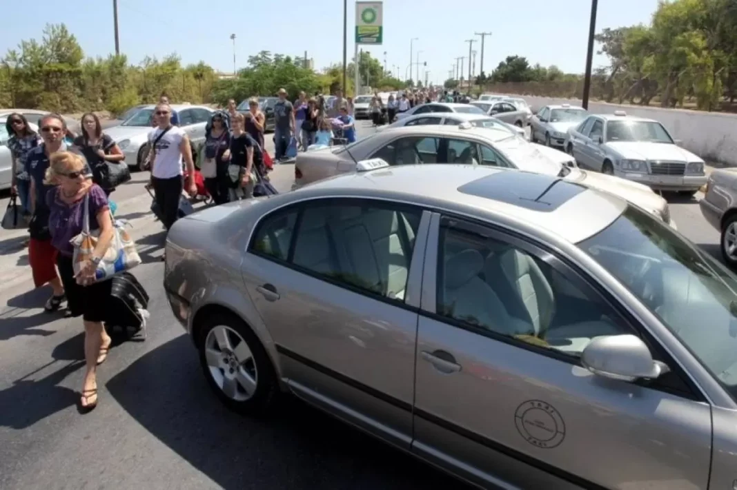 Στάση εργασίας των ταξί στο Ηράκλειο στις 28 Φεβρουαρίου