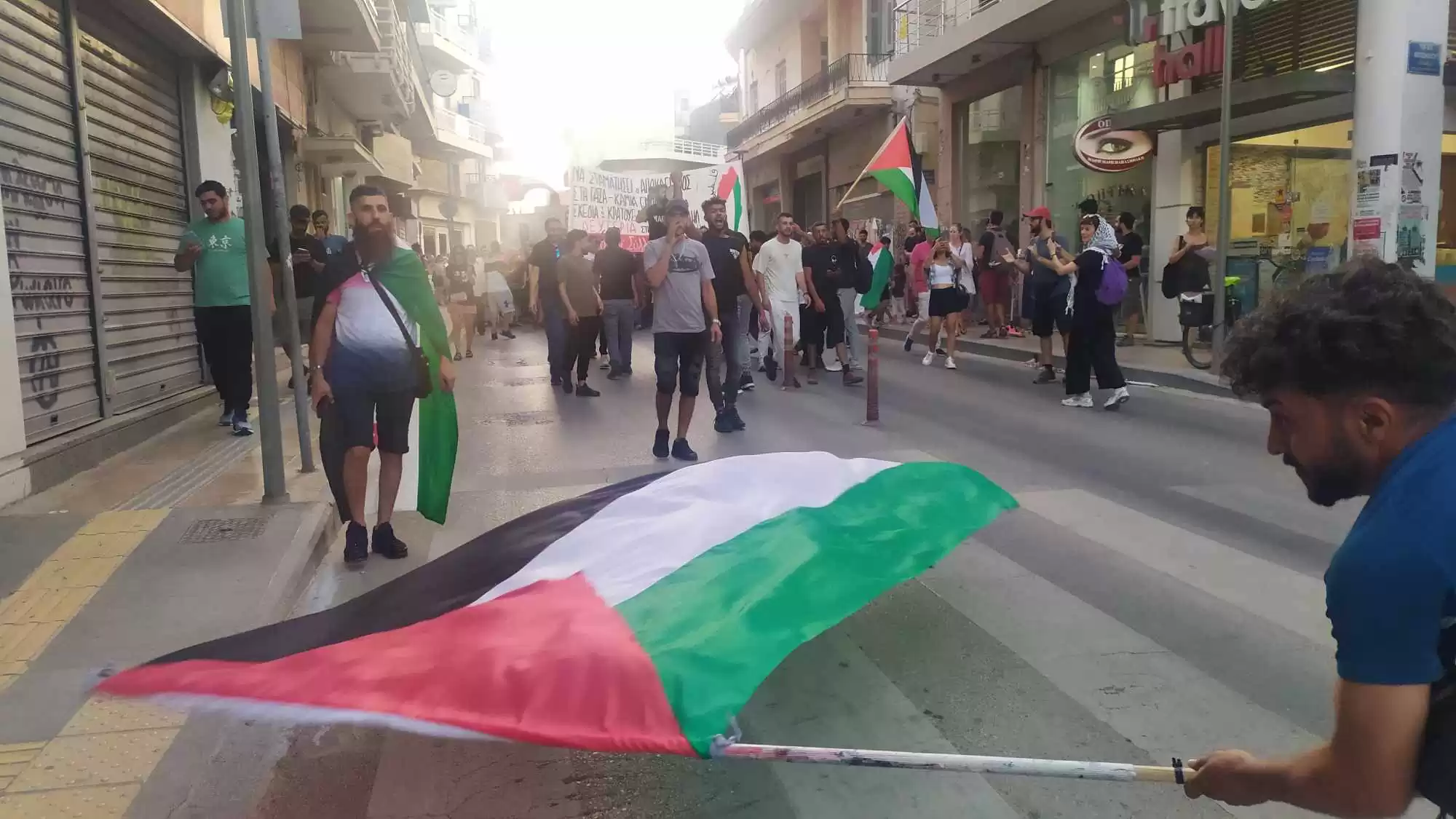 Συγκέντρωση αλληλεγγύης υπέρ της Παλαιστίνης στο Ηράκλειο