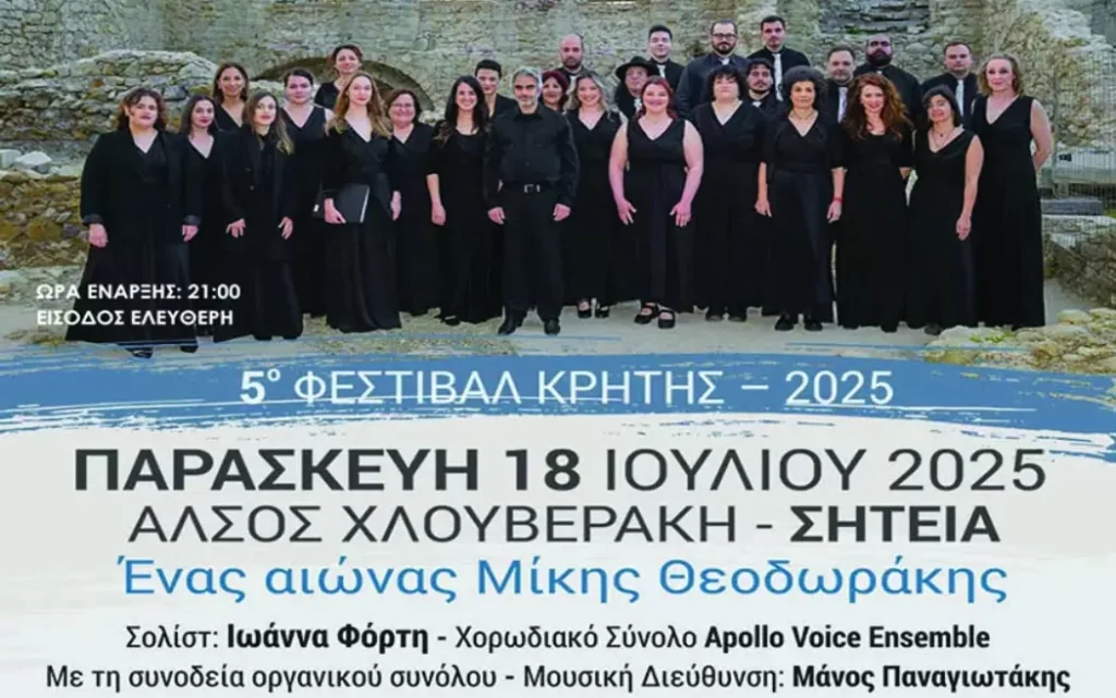 Στη Σητεία το Φεστιβάλ Περιφέρειας Κρήτης: «Ένας αιώνας Μίκης Θεοδωράκης»