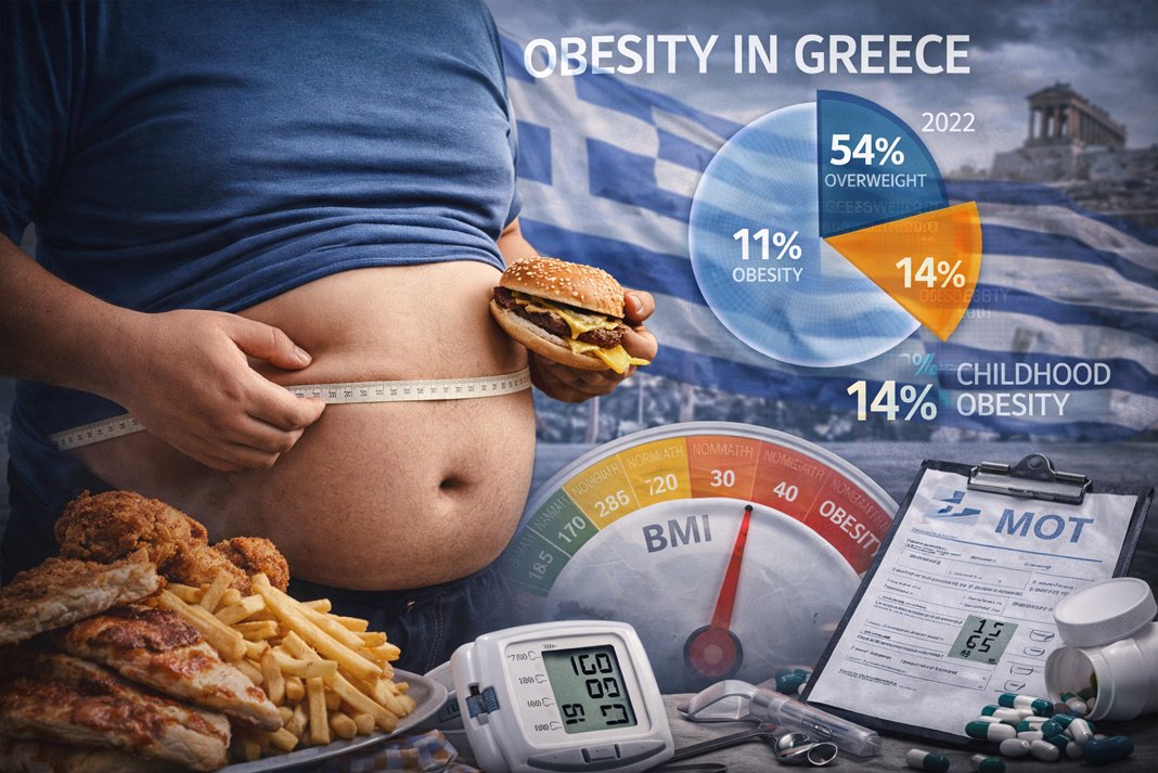 Υψηλά ποσοστά παχυσαρκίας στην Ελλάδα