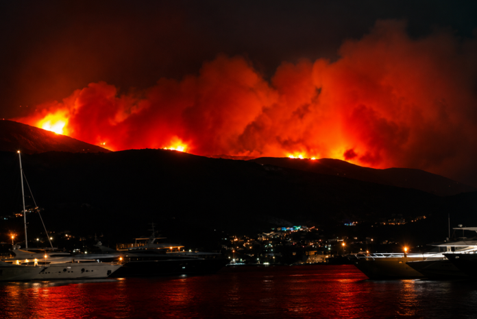Μάχη με τις φλόγες στην Πάρο – Εκκενώθηκαν εννέα οικισμοί, ενισχύονται οι δυνάμεις πυρόσβεσης