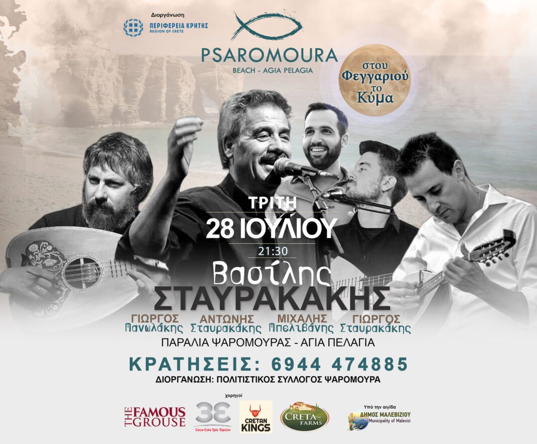 Ο Βασίλης Σταυρακάκης στην παραλία της Ψαρομούρας στην Αγία Πελαγία