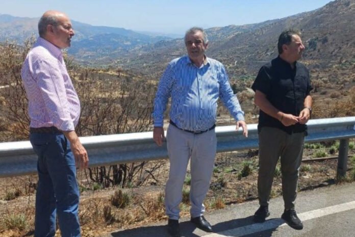 Στον πυρόπληκτο Δήμο Αγίου Βασιλείου ο Κωστής Χατζηδάκης – Ενισχύσεις για οδικούς άξονες και αγροτική οδοποιία
