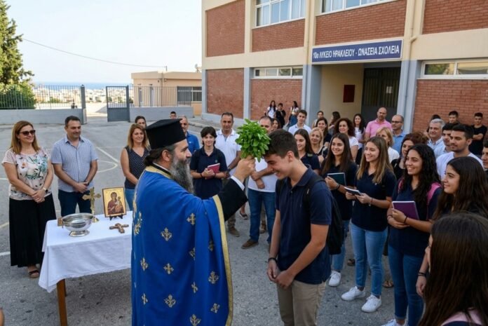 Αγιασμοί με χαμόγελα και αισιοδοξία στα σχολεία του Ηρακλείου