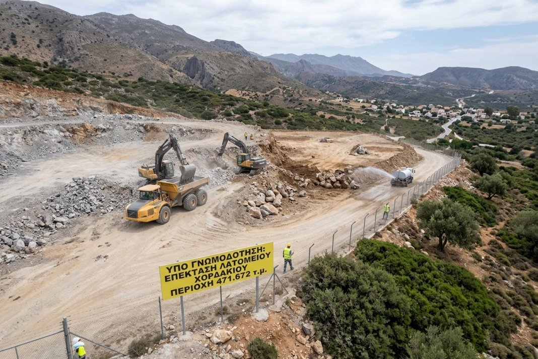 Χορδάκι: Θετική υπό όρους γνωμοδότηση για την επέκταση του λατομείου