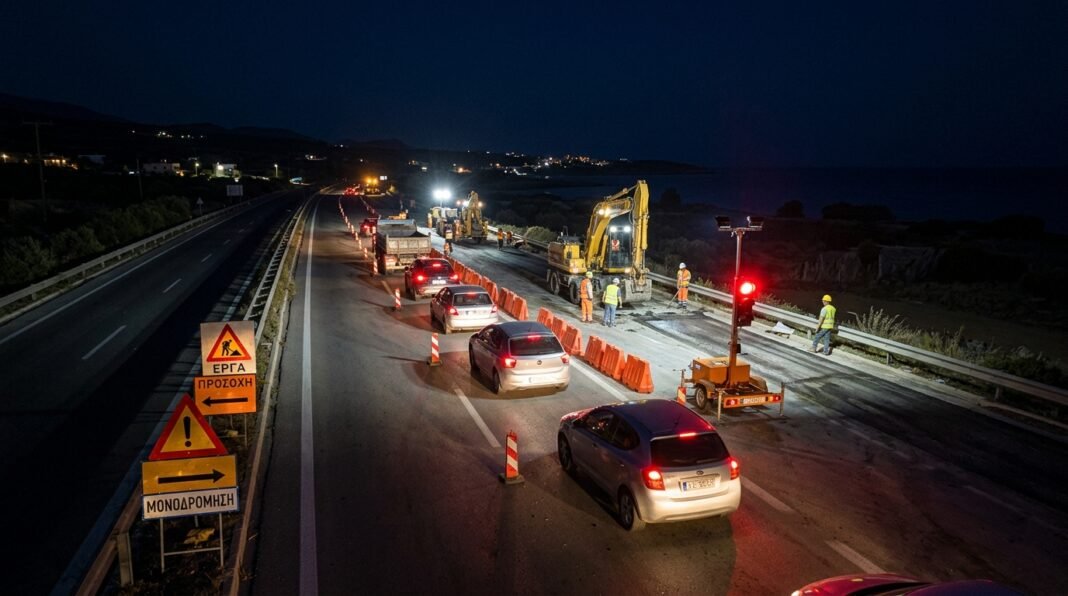Νυχτερινές κυκλοφοριακές ρυθμίσεις στον ΒΟΑΚ από Κίσσαμο έως Κολυμπάρι