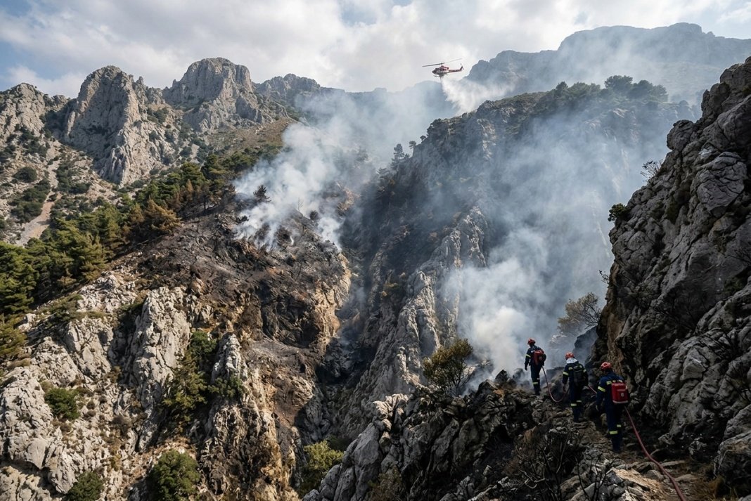 Βελτιωμένη η εικόνα της φωτιάς στον Γκίγκιλο