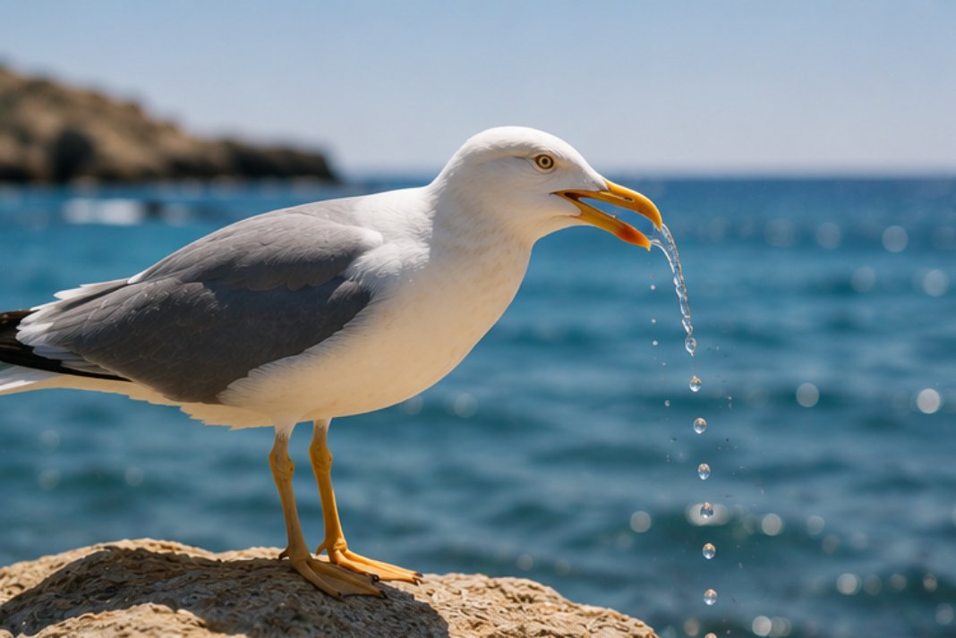 Οι γλάροι πίνουν και θαλασσινό νερό