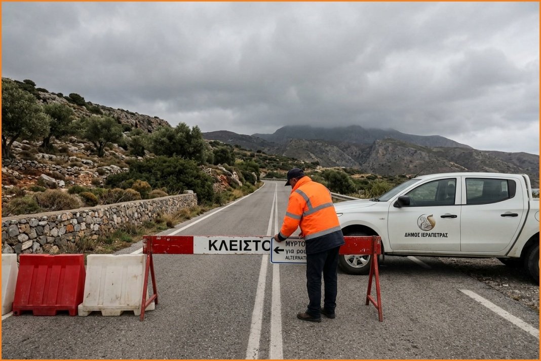 Προληπτικό κλείσιμο δρόμων στον Δήμο Ιεράπετρας ενόψει κακοκαιρίας