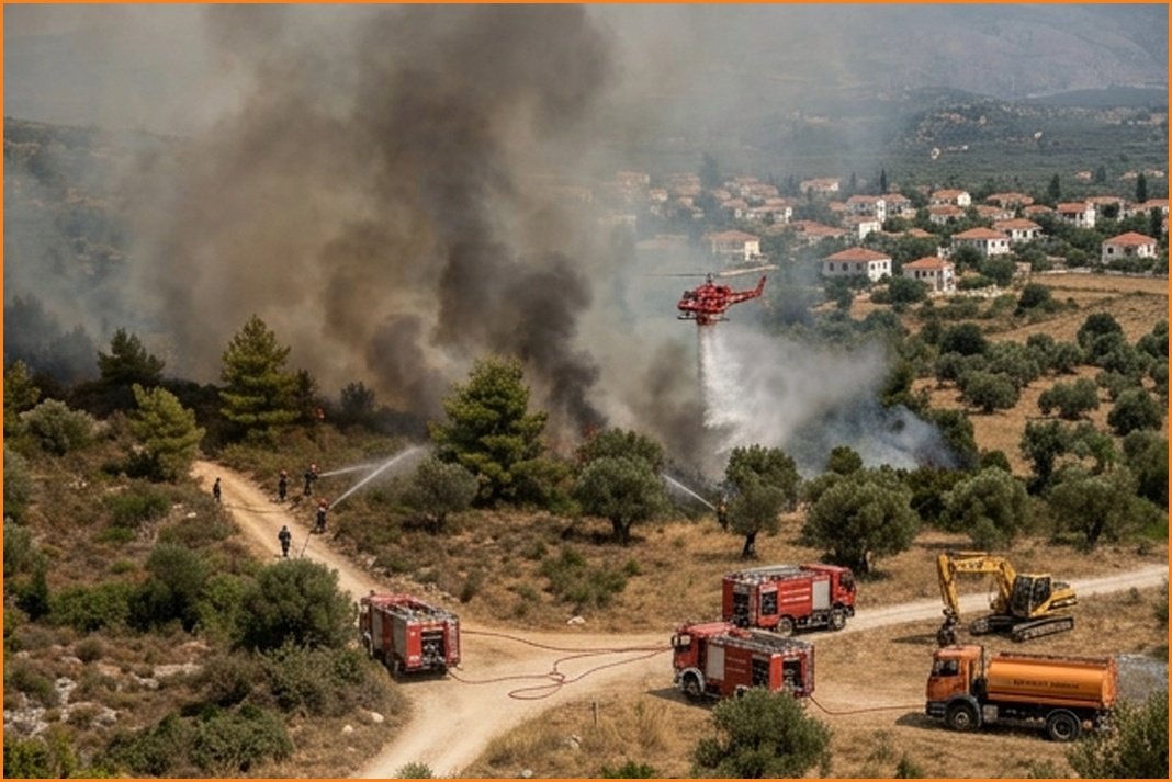 Πυρκαγιά σε αγροτοδασική περιοχή στα Μεταξάτα Κεφαλονιάς