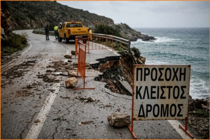 Σε επιφυλακή η Κρήτη μετά τις ισχυρές βροχές – Προβλήματα στο οδικό δίκτυο