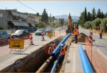 Εργασίες αντικατάστασης δικτύων ύδρευσης στη λεωφόρο Καζαντζάκη