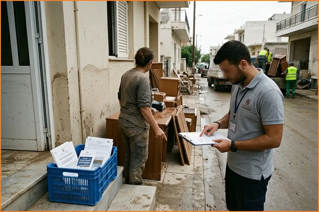 Συντονισμός για τις αποζημιώσεις των πληγέντων από την κακοκαιρία στην Κρήτη