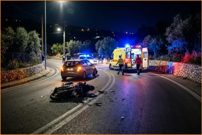 Τραυματίστηκε οδηγός μηχανής σε σύγκρουση με αυτοκίνητο στα Κουνουπιδιανά