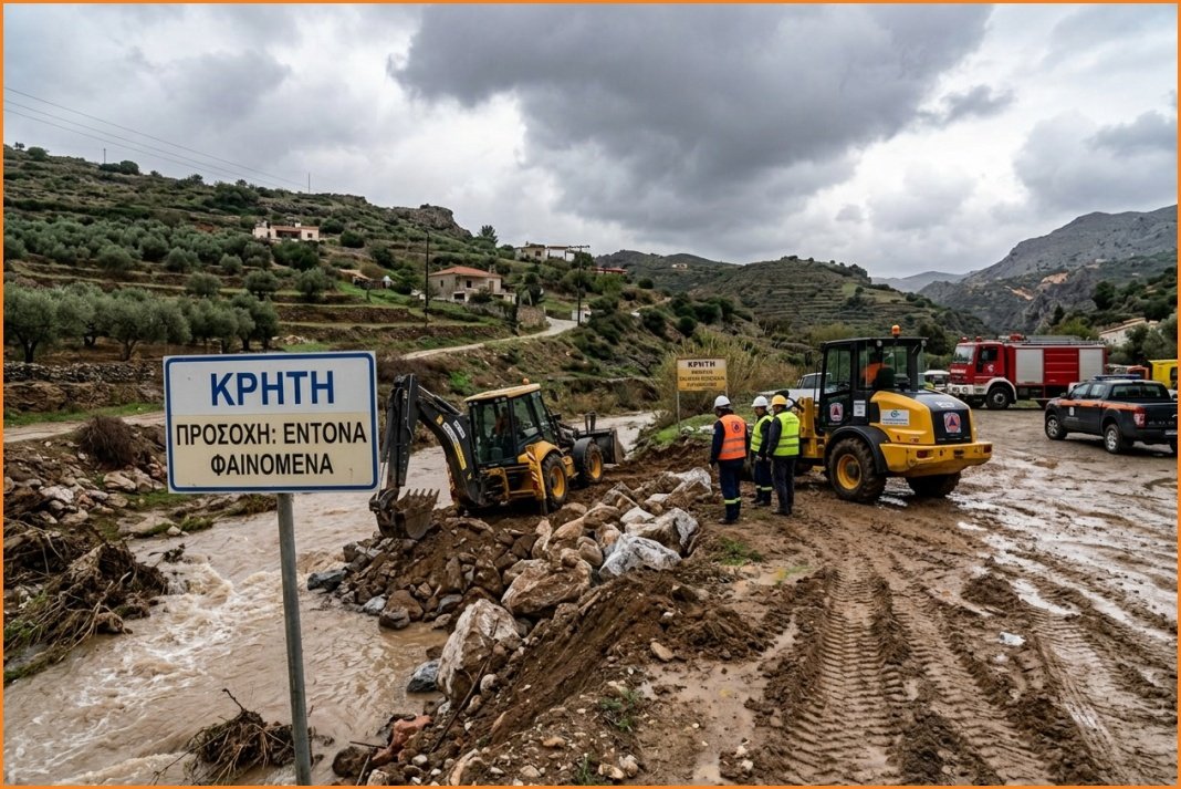 Κρήτη: Σε επιφυλακή οι αρχές ενόψει νέας κακοκαιρίας