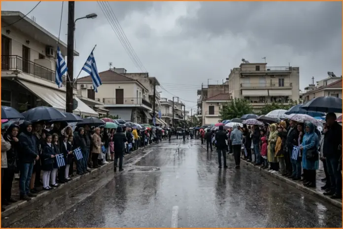 Κακοκαιρία στις παρελάσεις της 28ης Οκτωβρίου: ακυρώσεις και ισχυρά φαινόμενα