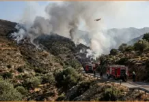 Νέα εστία φωτιάς στον Κισσό Ρεθύμνου – Μερικός έλεγχος στον Μυριοκέφαλο