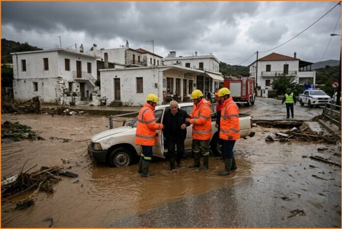 Κακοκαιρία στην Κρήτη: πλημμύρες, απεγκλωβισμοί και εκτροπές πτήσεων