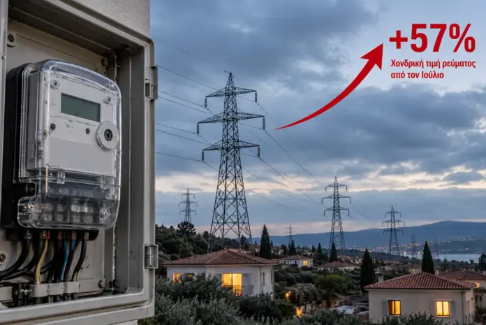 Ακριβότερη ενέργεια ενόψει χειμώνα – Άνοδος 57% στη χονδρική τιμή του ρεύματος από τον Ιούλιο