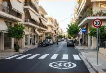 Νέα κυκλοφοριακή οργάνωση στη Νέα Χώρα Χανίων με όριο 30 χλμ./ώρα