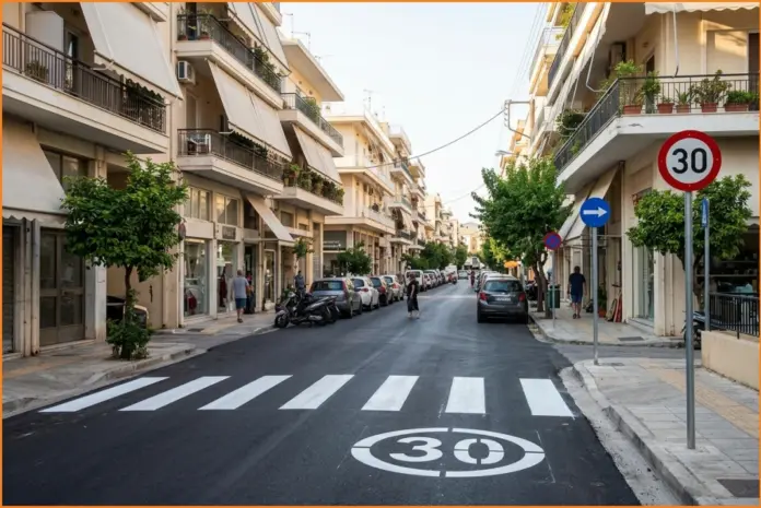 Νέα κυκλοφοριακή οργάνωση στη Νέα Χώρα Χανίων με όριο 30 χλμ./ώρα