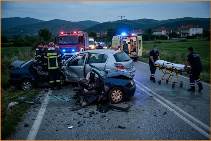 Τρεις τραυματίες, ανάμεσά τους βρέφος, σε σύγκρουση δύο αυτοκινήτων στο Ωραιόκαστρο