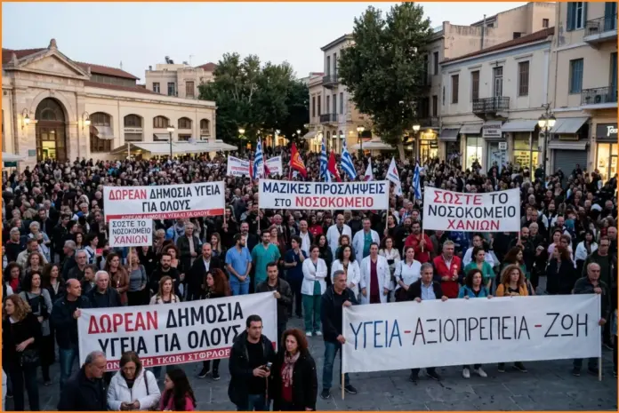 Συλλαλητήριο στα Χανιά για τις ελλείψεις στο νοσοκομείο