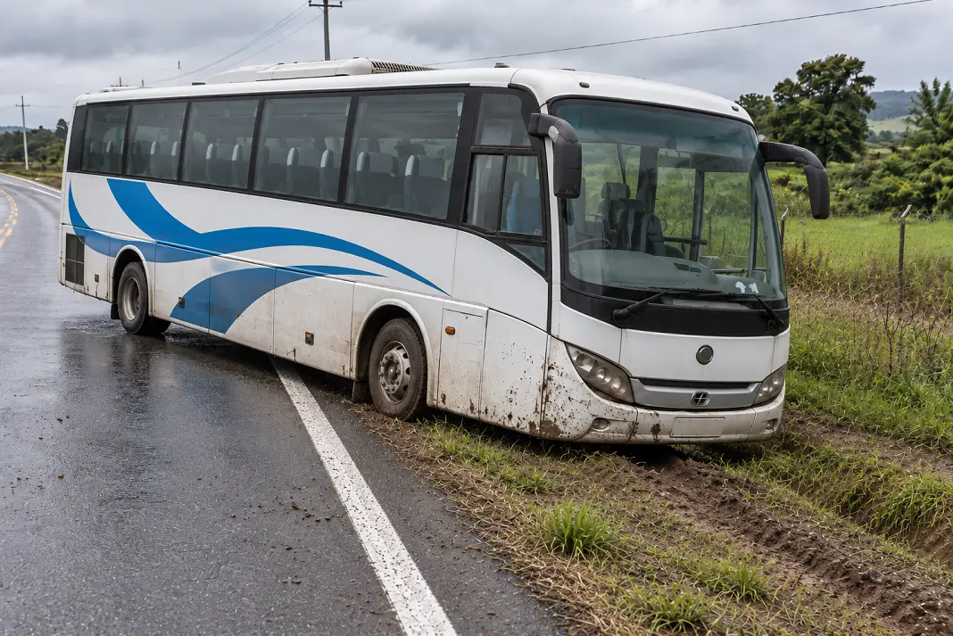 Παρά λίγο ανατροπή σχολικού λεωφορείου στο Μαλεβίζι – Ασφαλή τα πέντε παιδιά